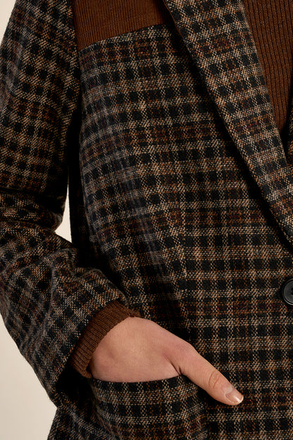 Collegiate Blazer in Brown Plaid