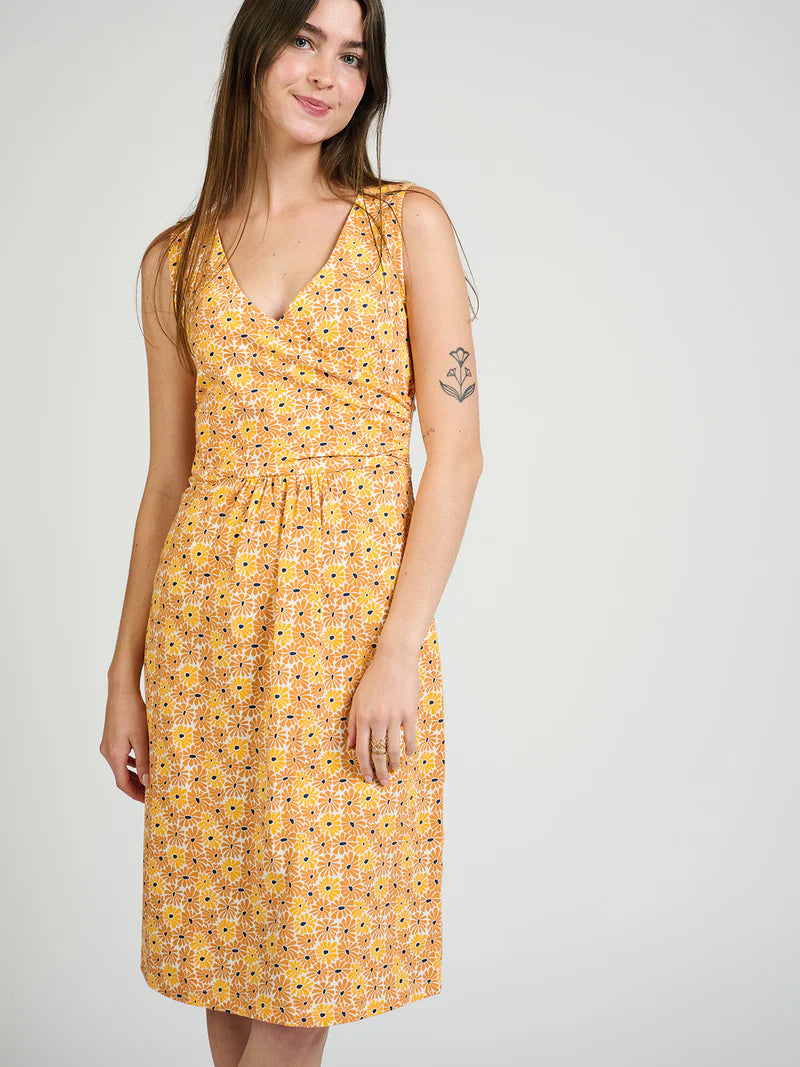 Danica Wrap Dress in Yellow | Mata Traders