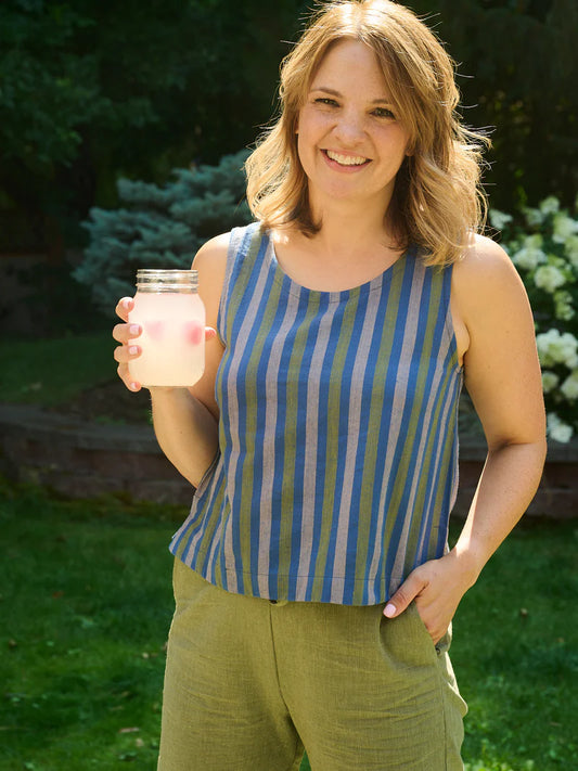 Neko Tank in Lavender Stripe | Mata Traders