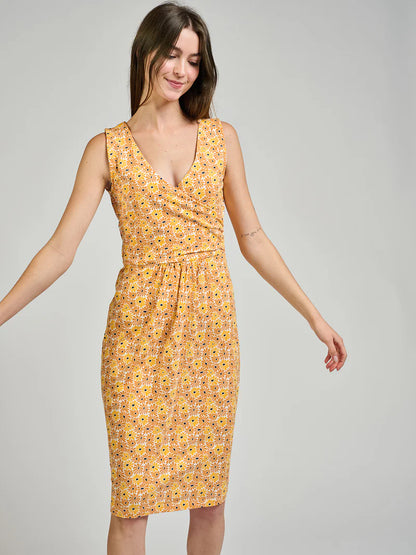 Danica Wrap Dress in Yellow | Mata Traders
