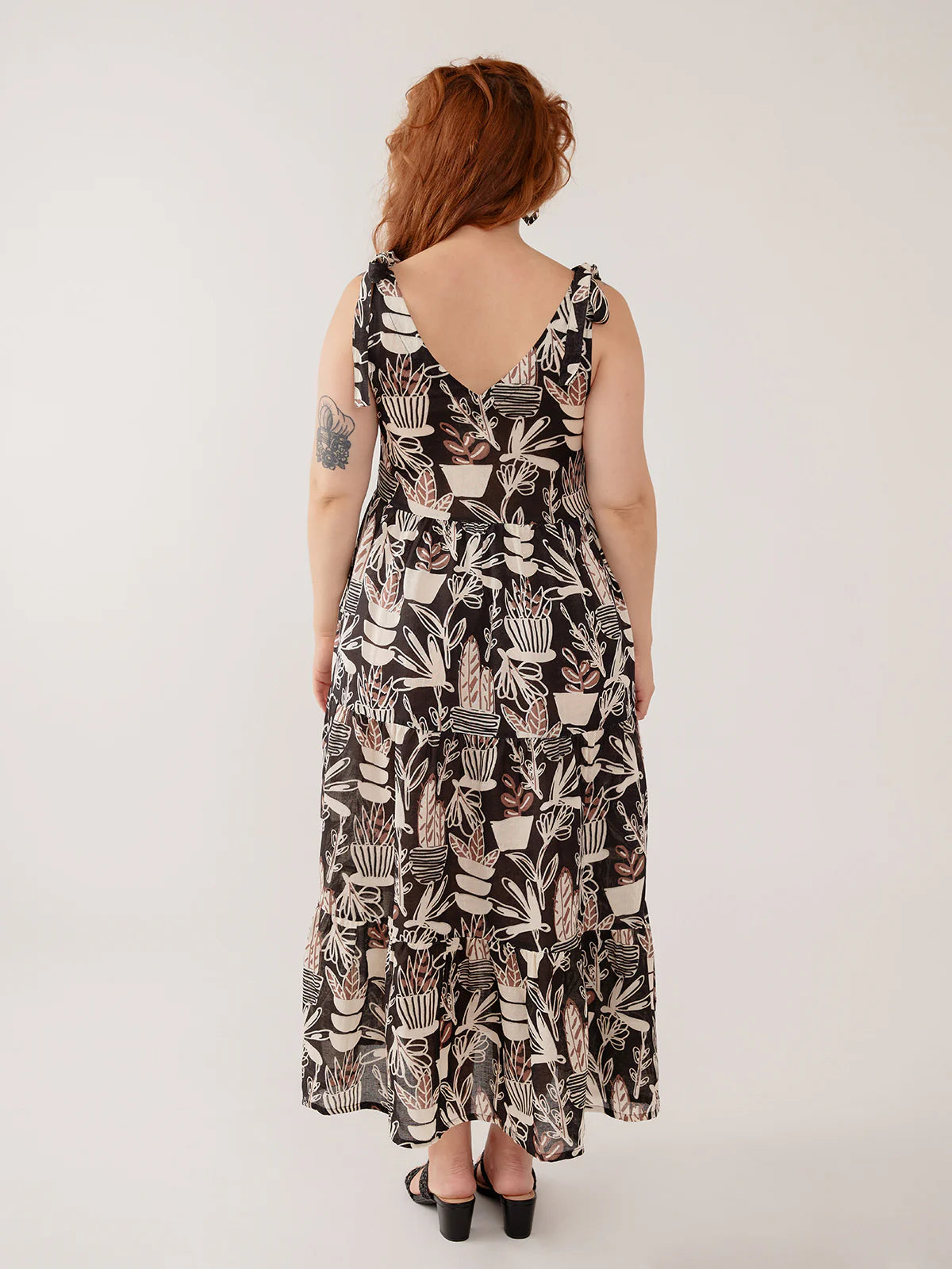 Lorelai Dress in Neutral Cacti Print | Mata Traders