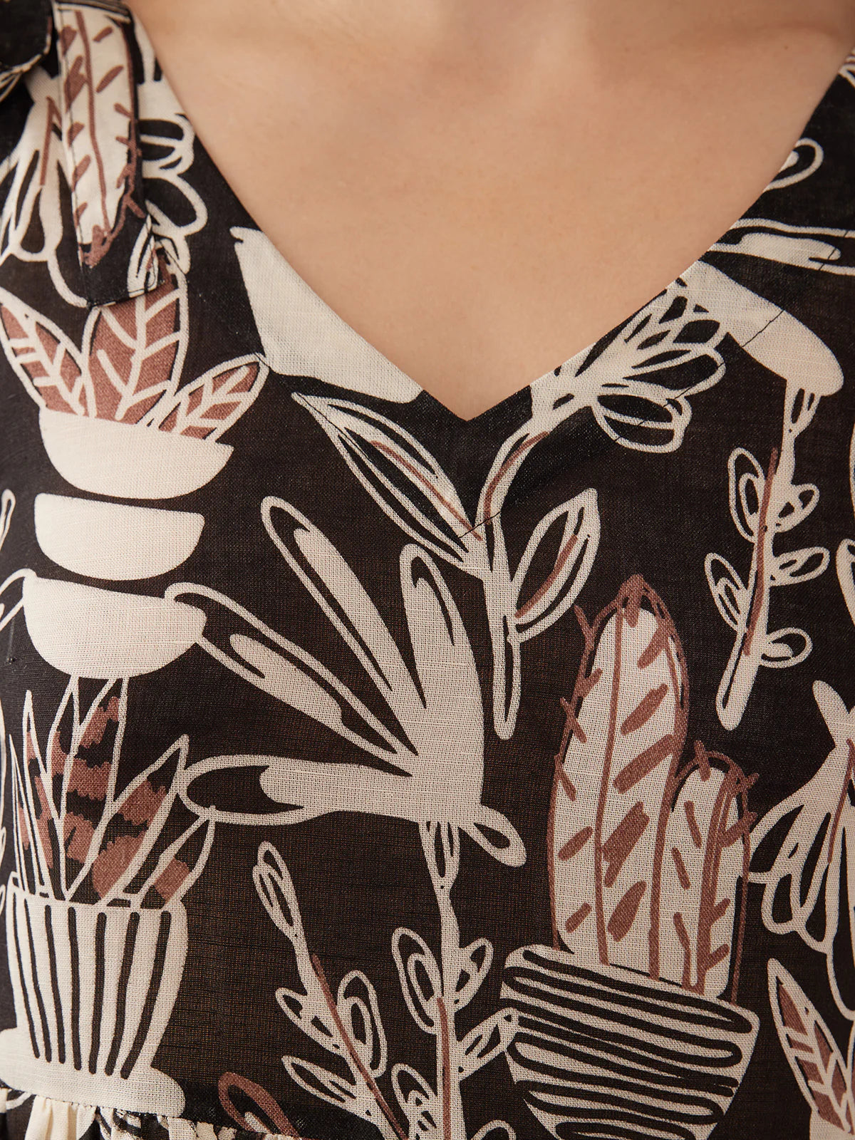 Lorelai Dress in Neutral Cacti Print | Mata Traders