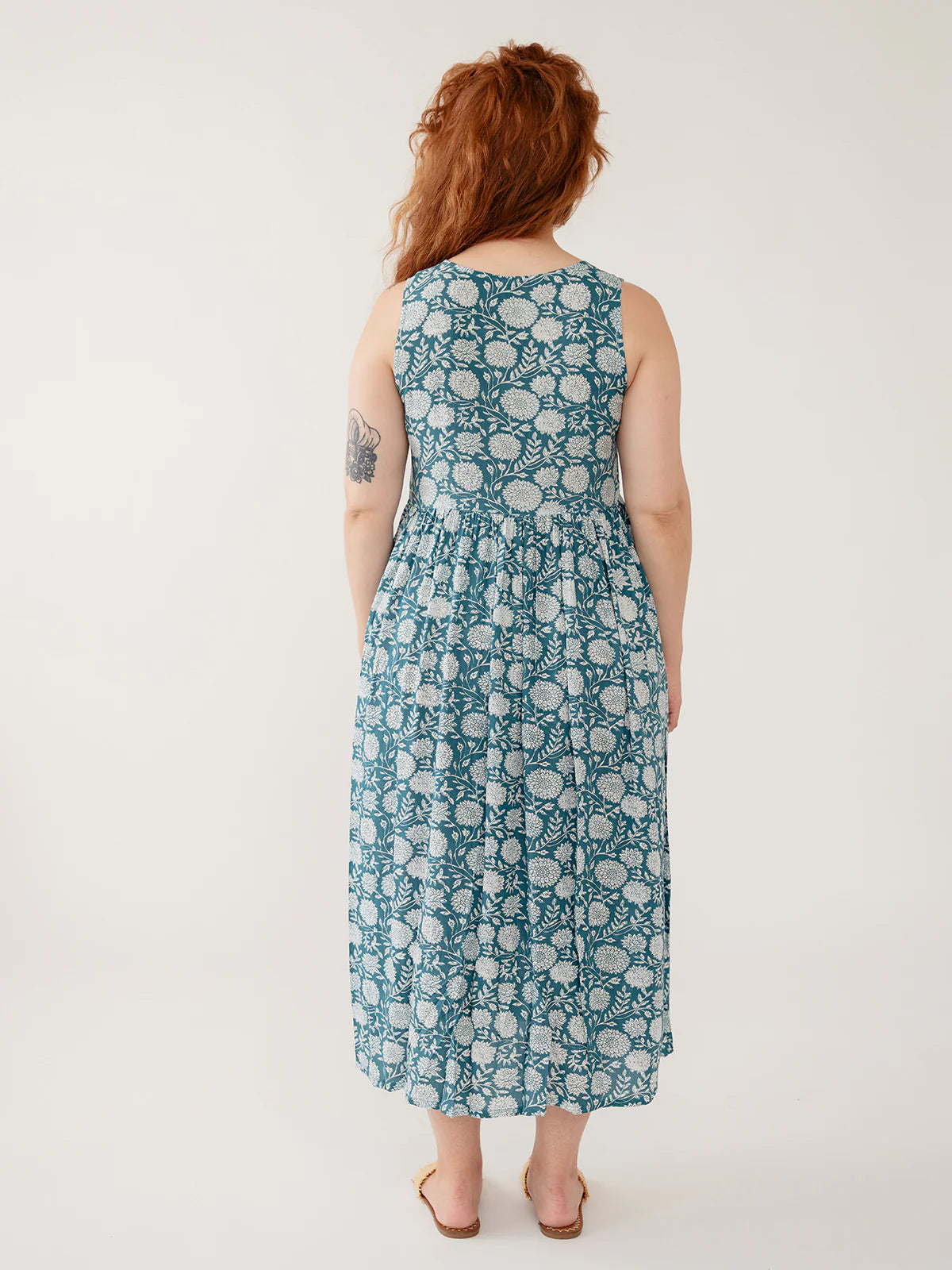 Olivia Dress in Teal Floral Print | Mata Traders