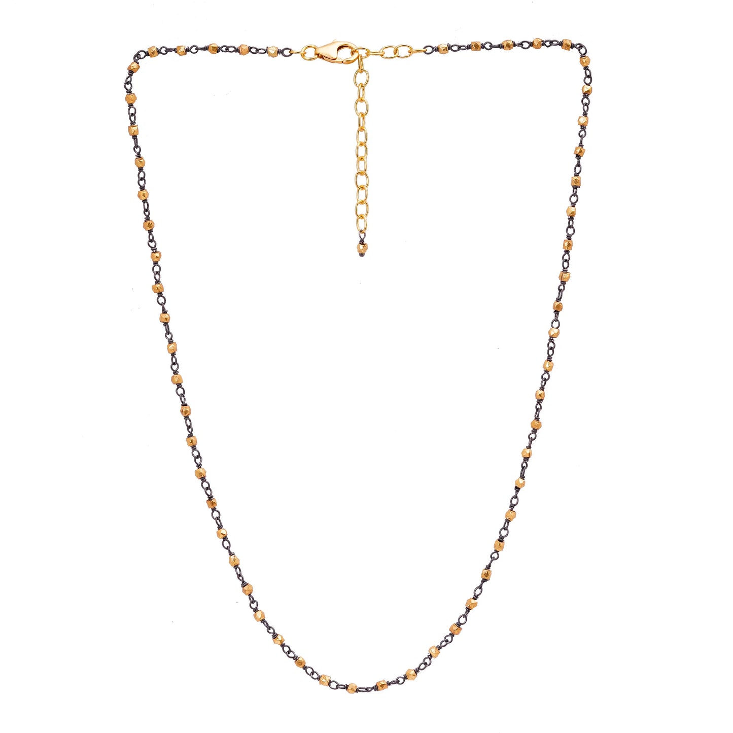 Two Tone Gold Bead Necklace