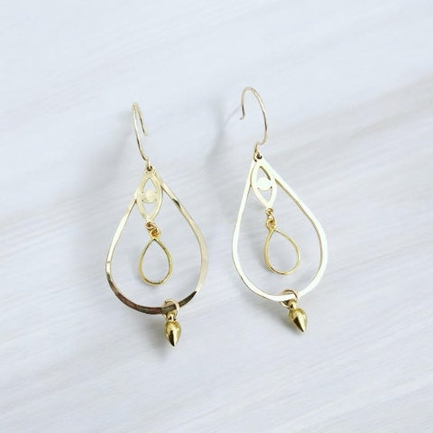 Eye of Protection w/ Moonstone Drop Earrings