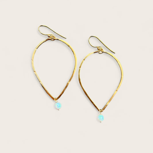 White Opal Teardrop Earrings