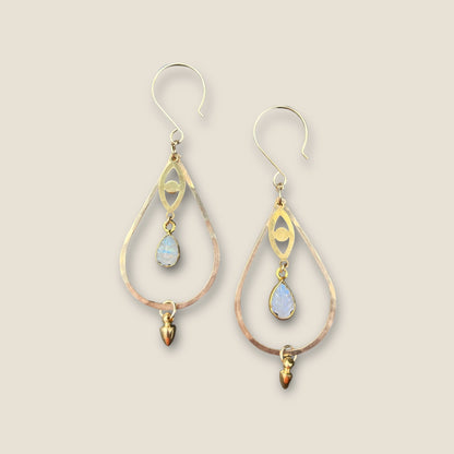 Eye of Protection w/ Moonstone Drop Earrings