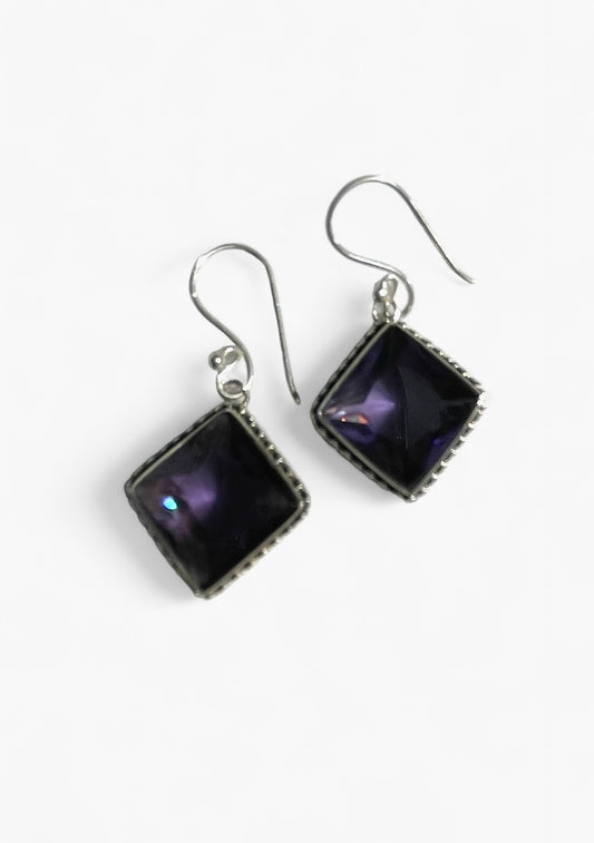 Faceted Amethyst Earrings