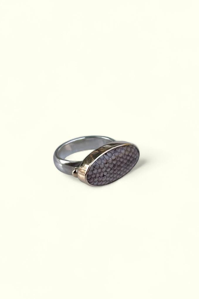 Snakeskin Agate Ring