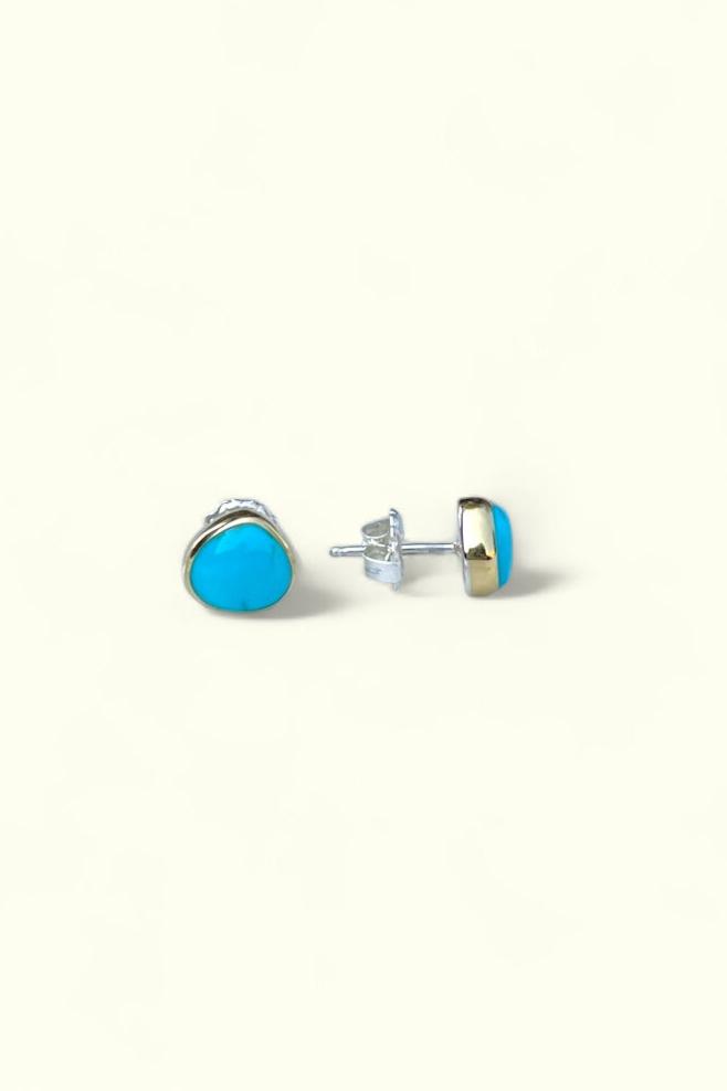 Asymetrical Turquoise Post Earrings