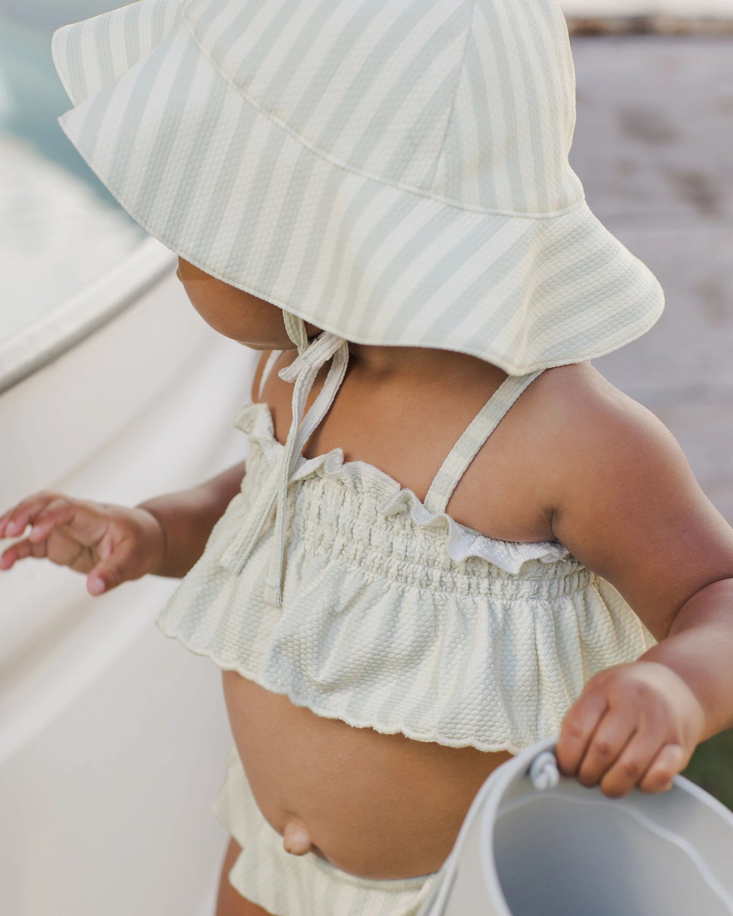 Mint Stripe Sun Hat