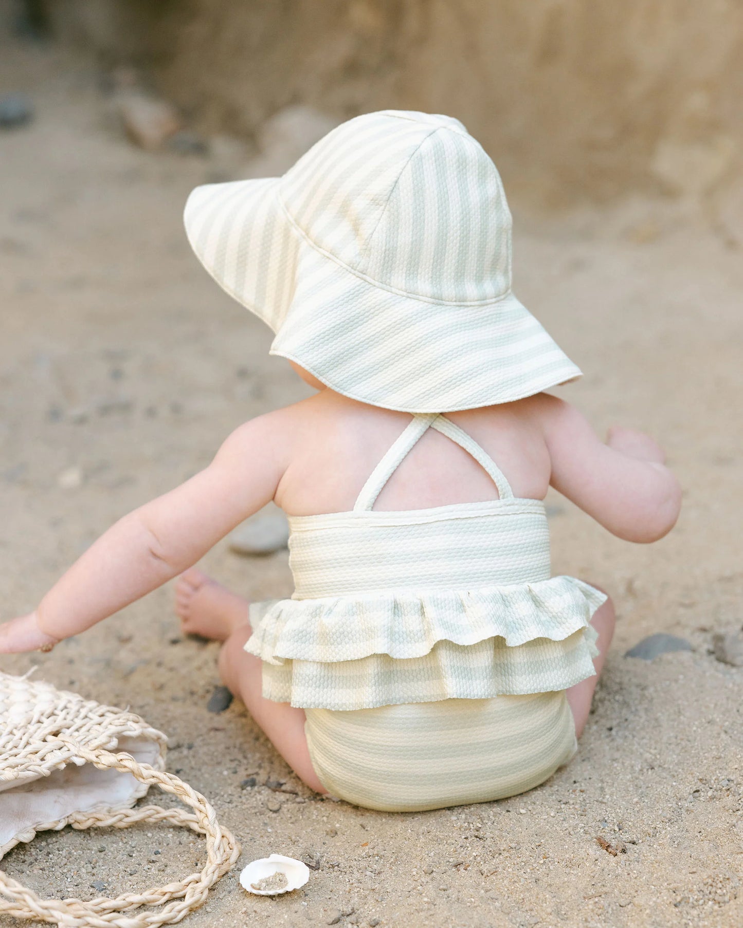 Mint Stripe Sun Hat