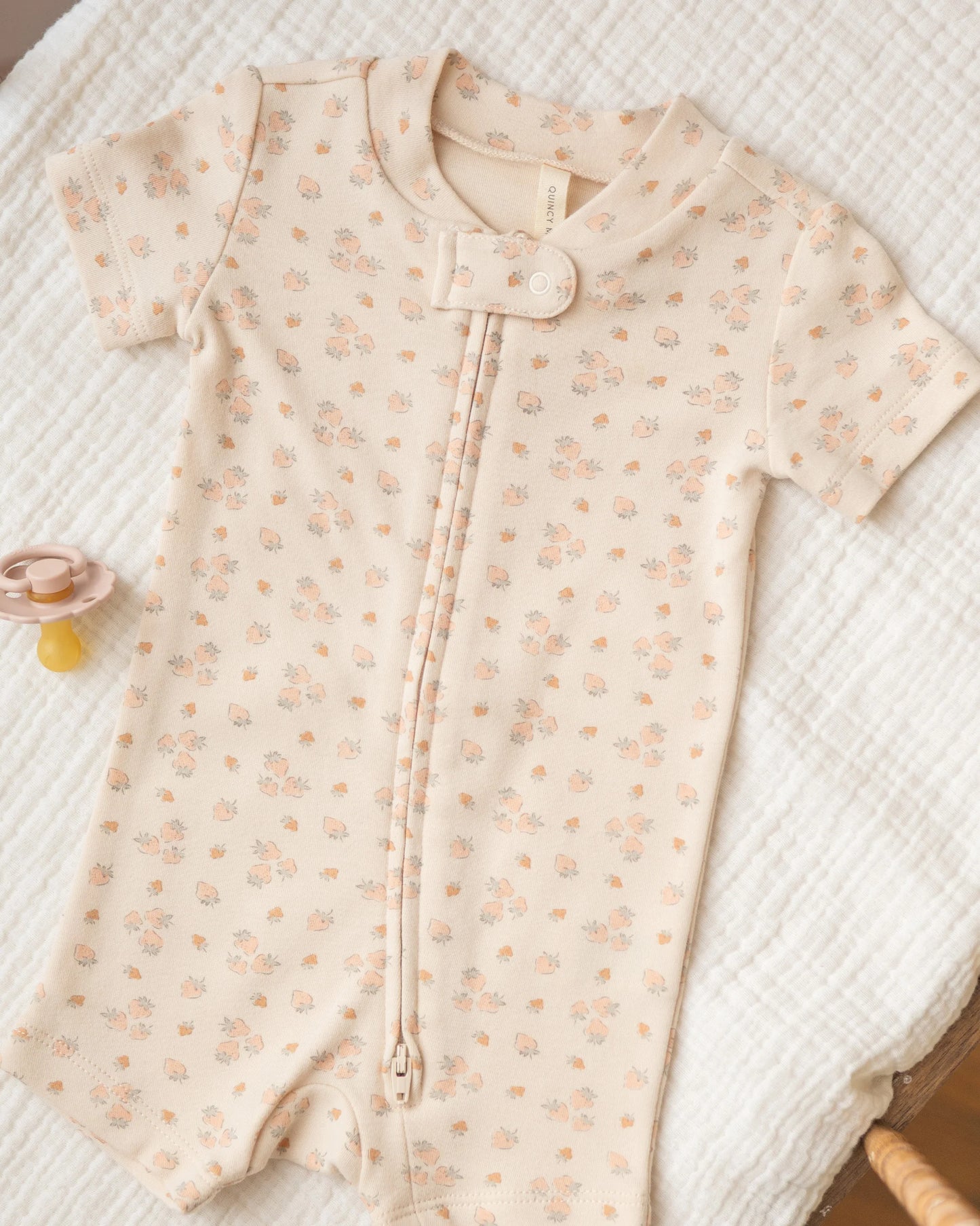 Strawberries Zip Short Sleeve Sleeper