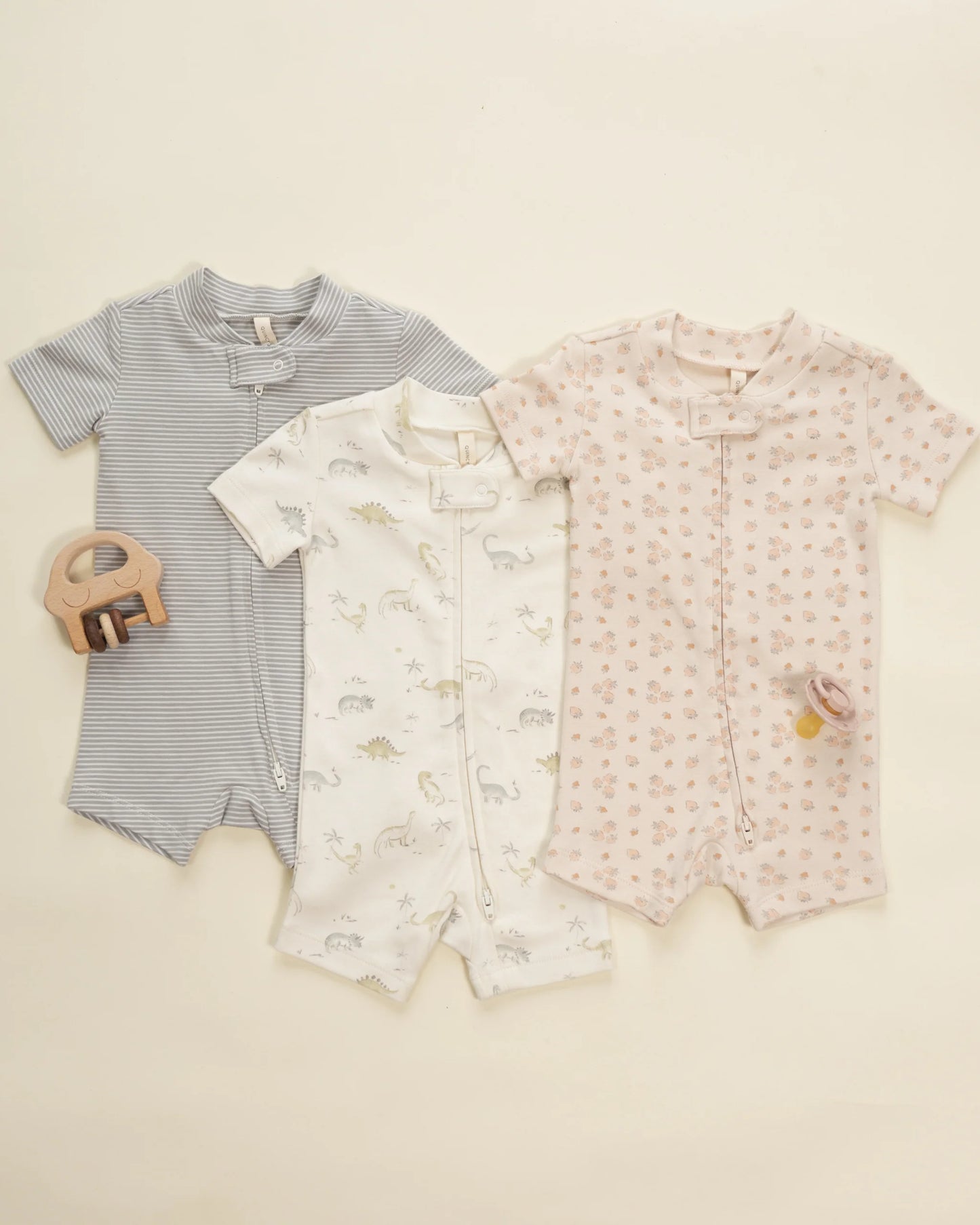 Sage Stripe Zip Short Sleeve Sleeper