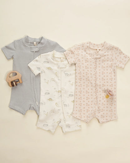 Sage Stripe Zip Short Sleeve Sleeper