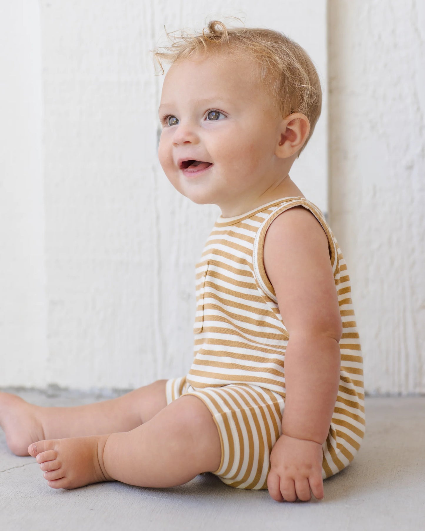 Honey Stripe Sleeveless Romper