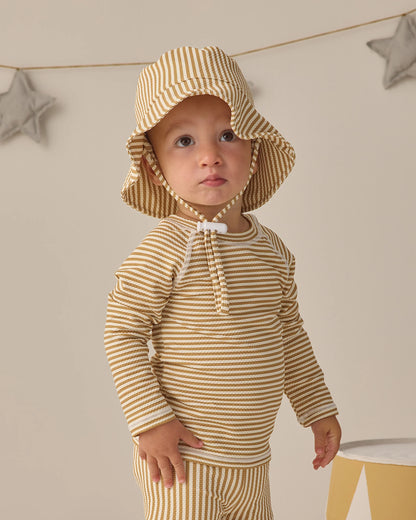 Honey Stripe Rashguard Swimsuit Set