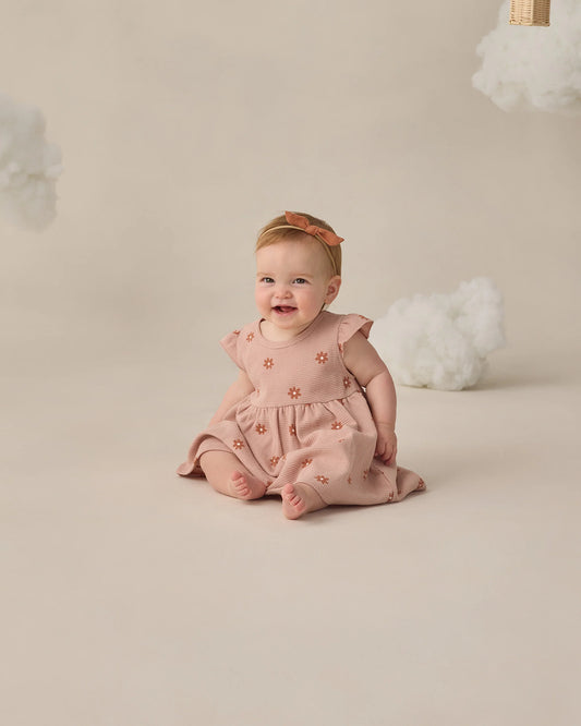 Pink Daisy Flutter Sleeve Dress