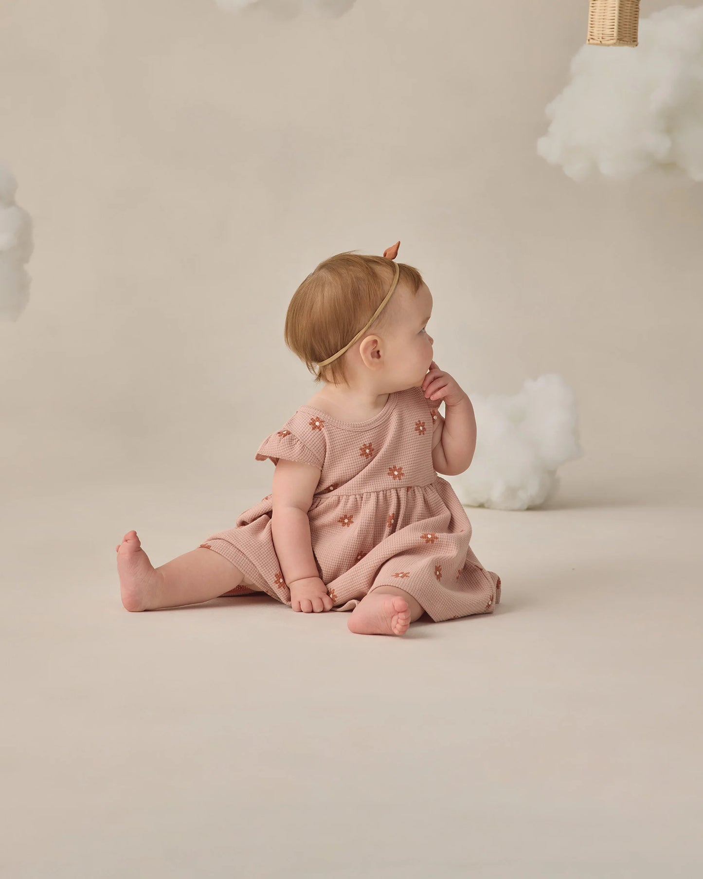 Pink Daisy Flutter Sleeve Dress