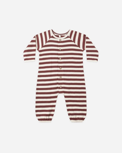 Black Cherry Stripe Waffle Jumpsuit
