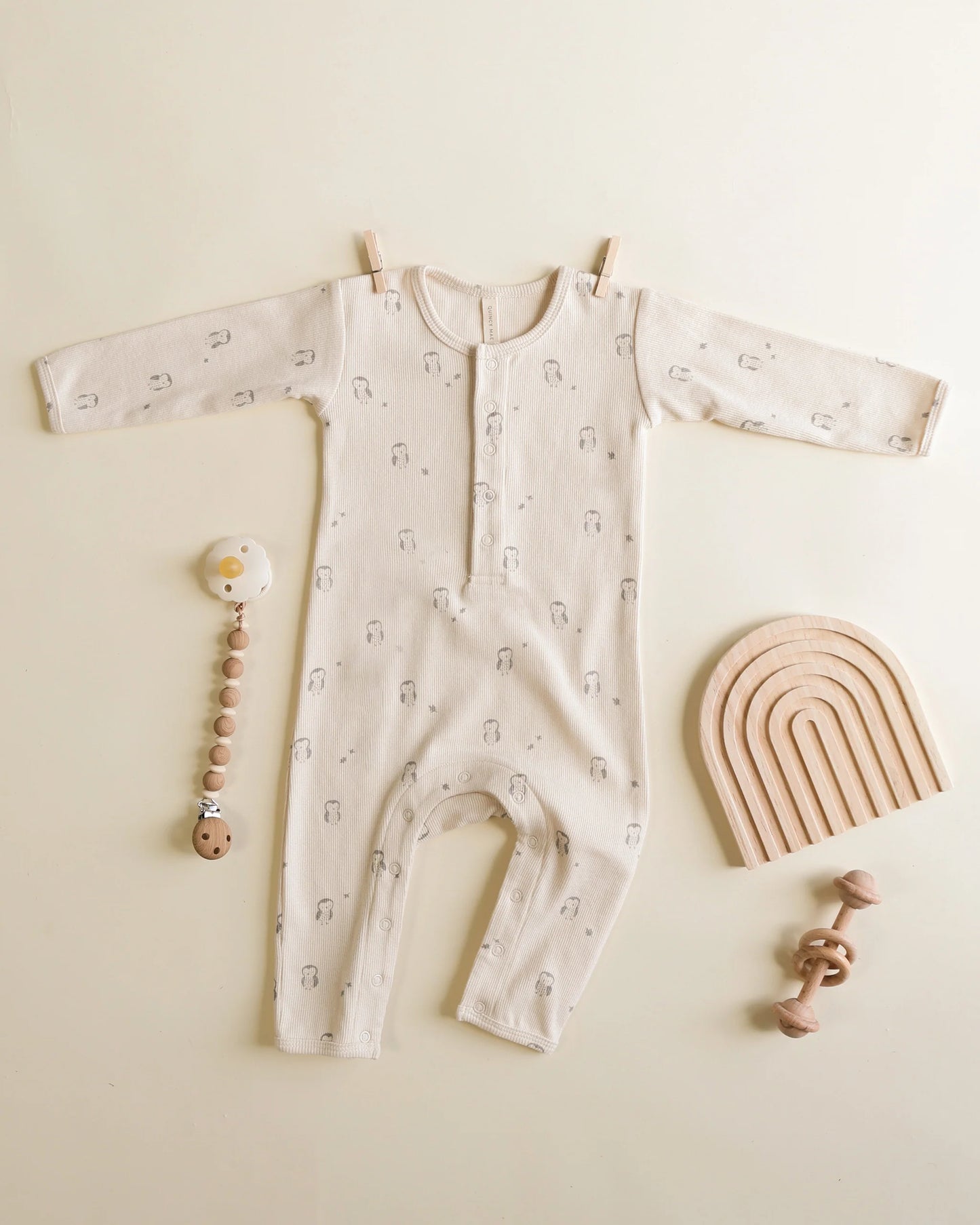 Owls Ribbed Jumpsuit