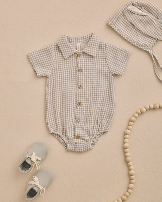 Sage Check Matteo Romper