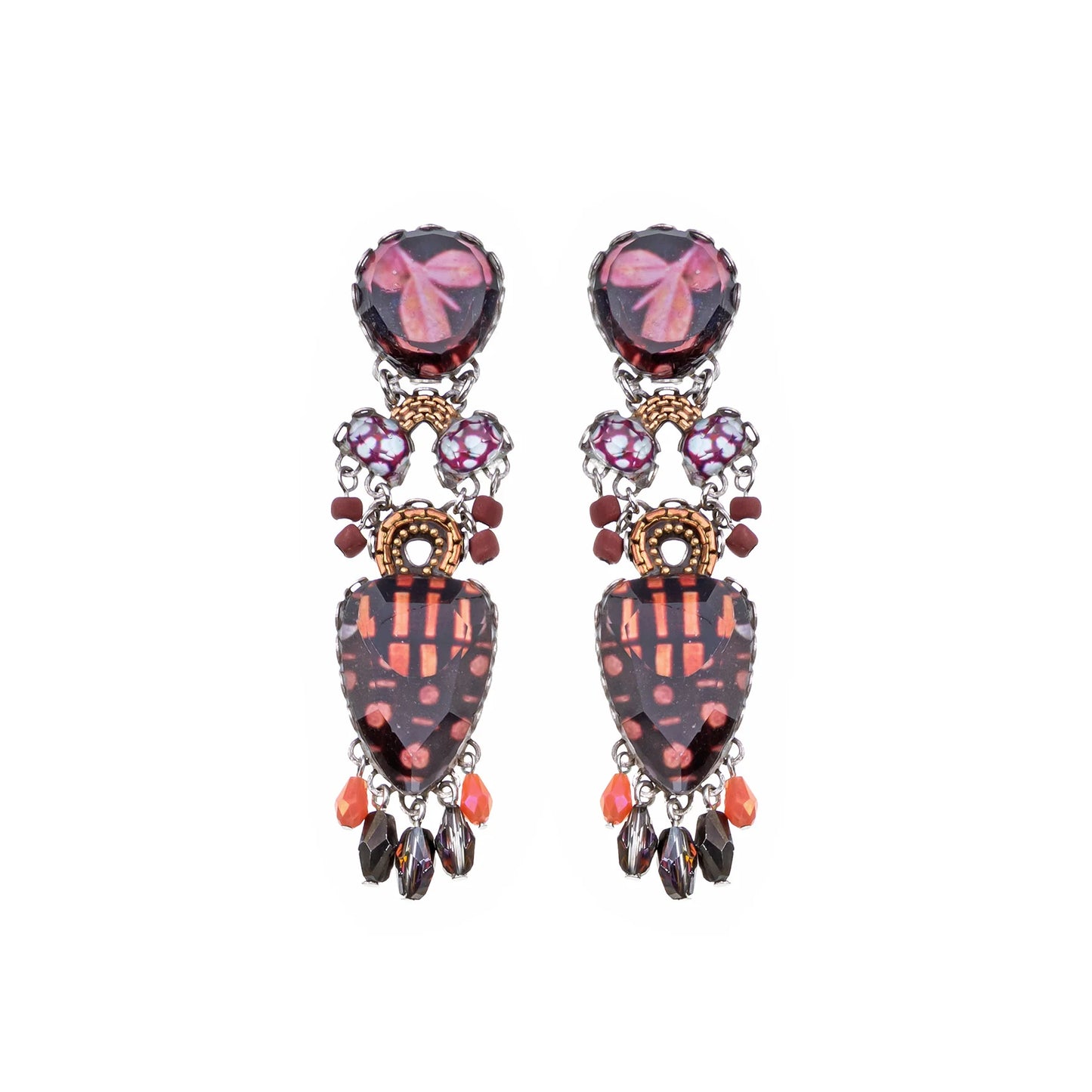 Long Rosy Clay Post Earrings | Ayalabar