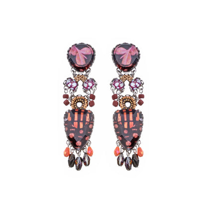 Long Rosy Clay Post Earrings | Ayalabar
