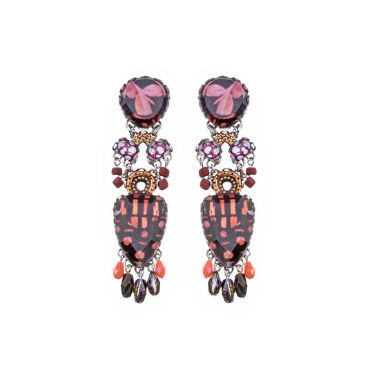 Long Rosy Clay Post Earrings | Ayalabar