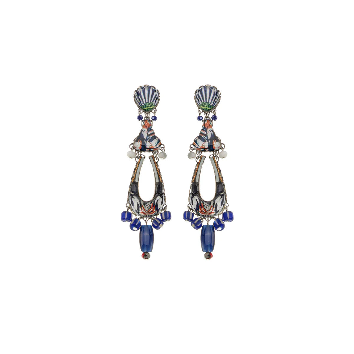 Long Blue Domes Post Earrings | Ayalabar