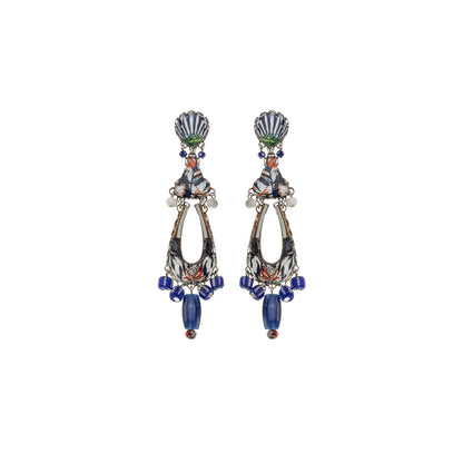 Long Blue Domes Post Earrings | Ayalabar