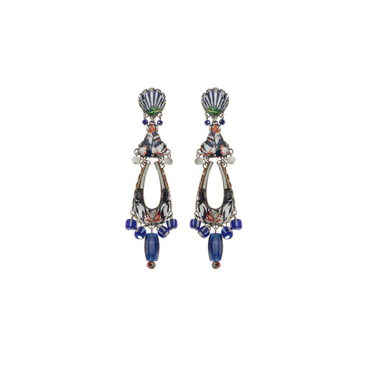 Long Blue Domes Post Earrings | Ayalabar