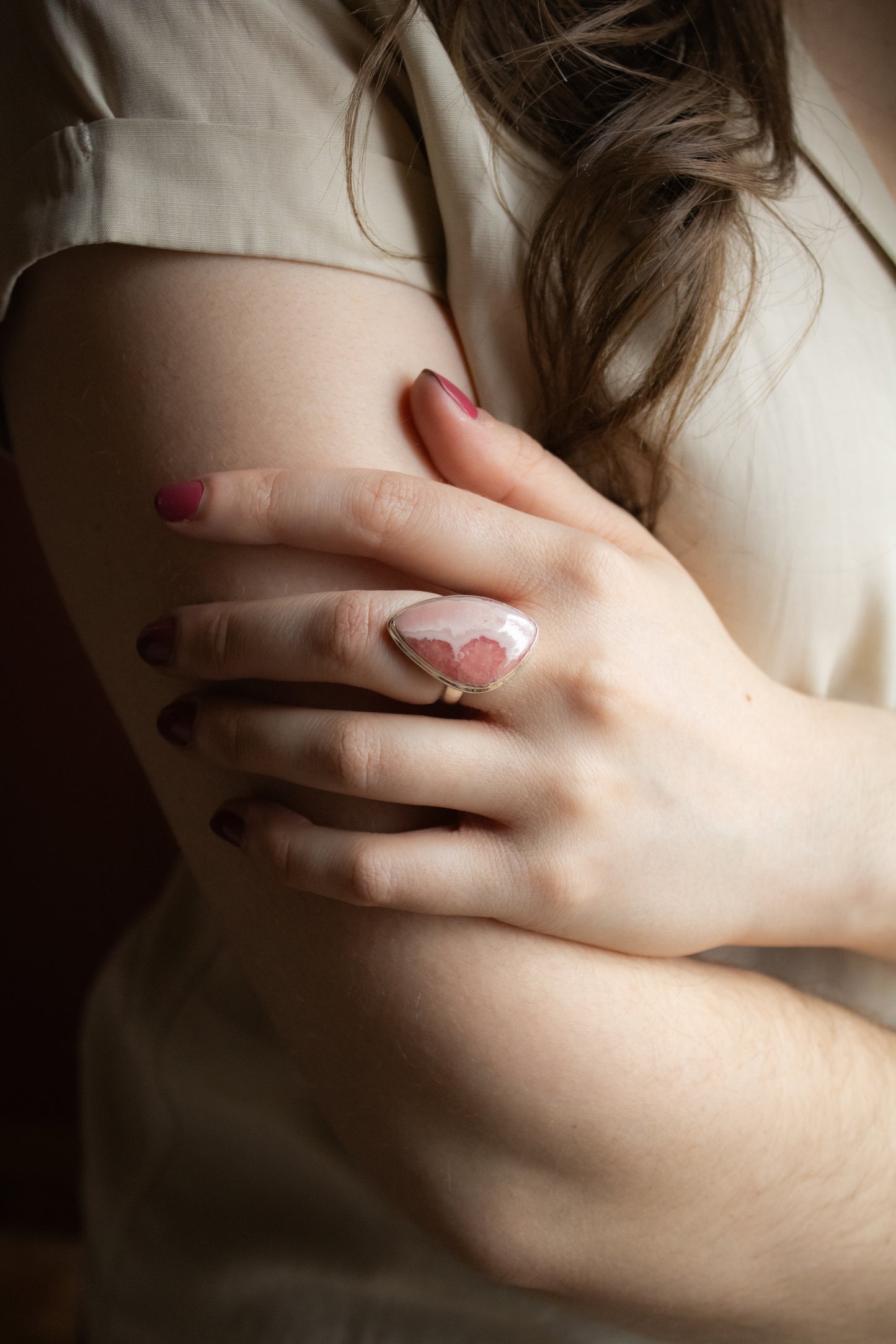 Rhodochrosite Ring