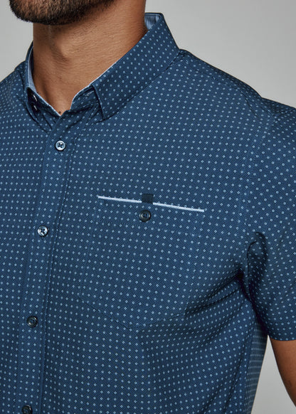Monroe Shirt in Navy Geo | 7Diamonds