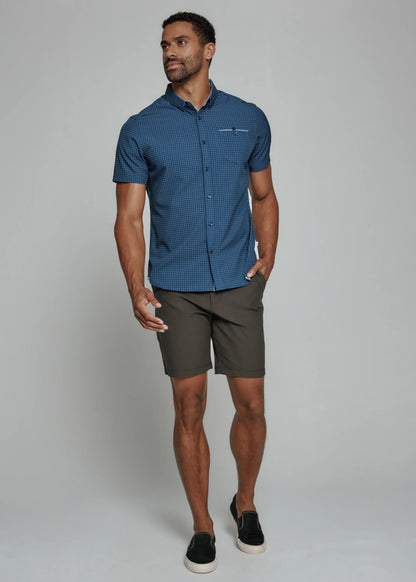 Monroe Shirt in Navy Geo | 7Diamonds