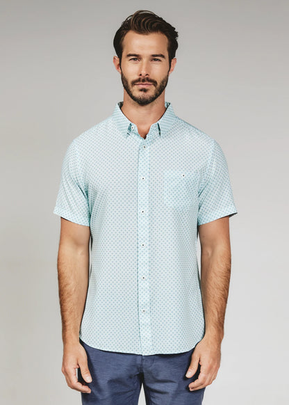 Orion Shirt in Seafoam Print | 7Diamonds