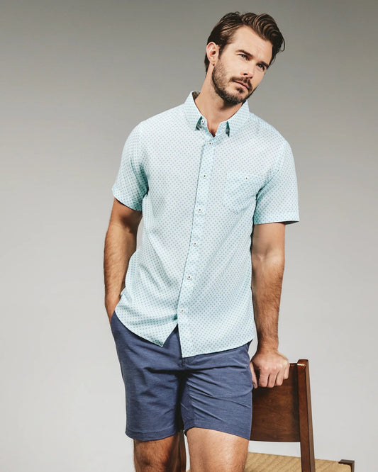 Orion Shirt in Seafoam Print | 7Diamonds