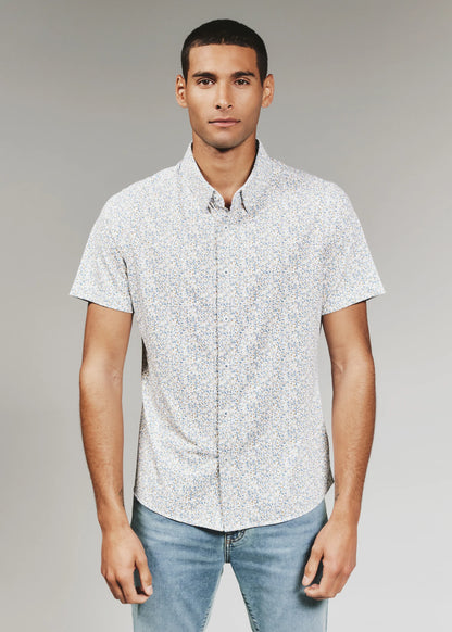 Mercer Shirt in Natural Floral Print | 7Diamonds