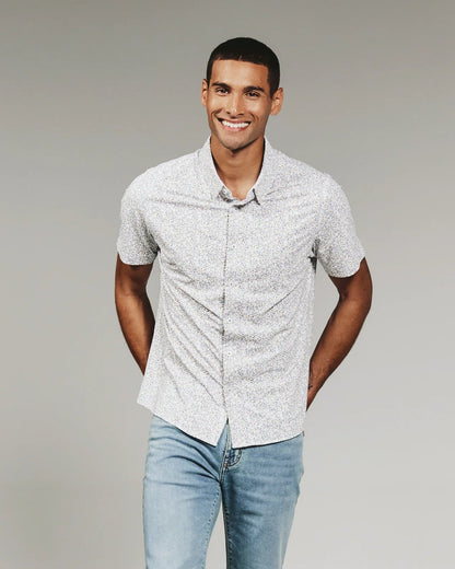 Mercer Shirt in Natural Floral Print | 7Diamonds