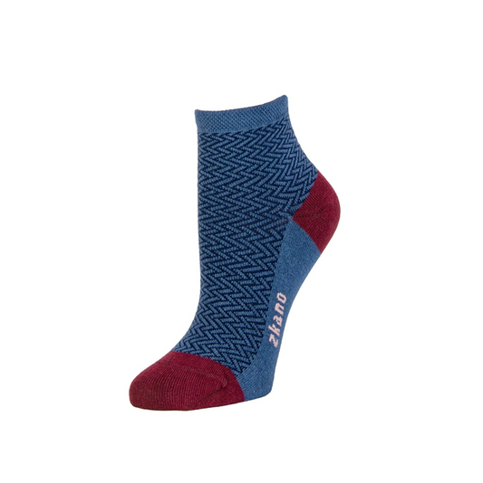 Herringbone Anklet Socks in Navy