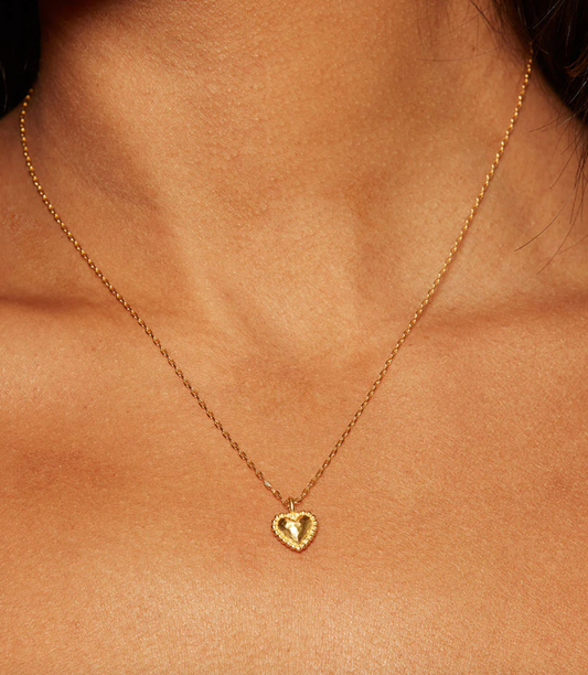 Hammered Dot Heart Necklace | Satya