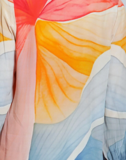 Button-Up Blouse in Ombre Leaf Print | APNY