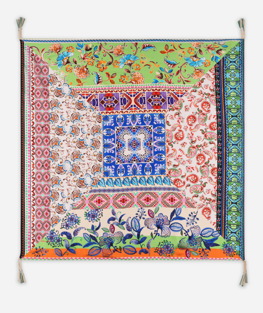 Armeria Square Silk Scarf | Johnny Was