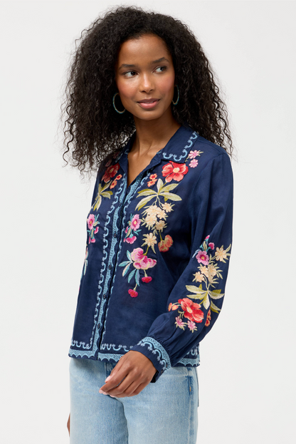Angela Blouse in Blue Night | Johnny Was