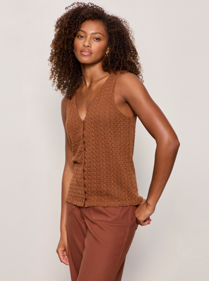 Button Front Tank in Clay | Sanctuary