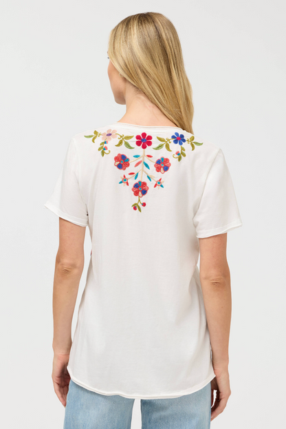 Estrella Everyday Tee in White | Johnny Was