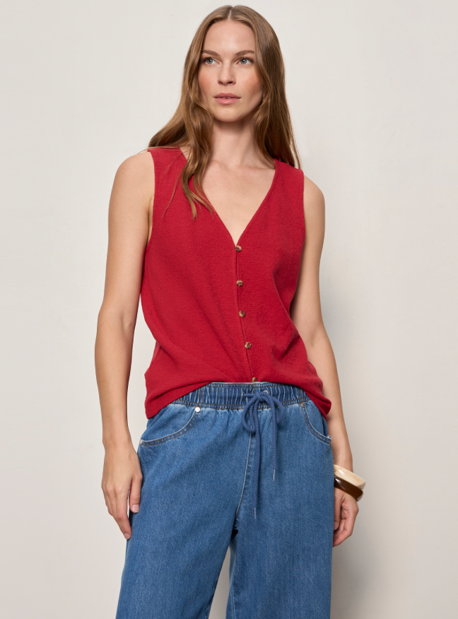 Easy Textured Tank in Red | Sanctuary