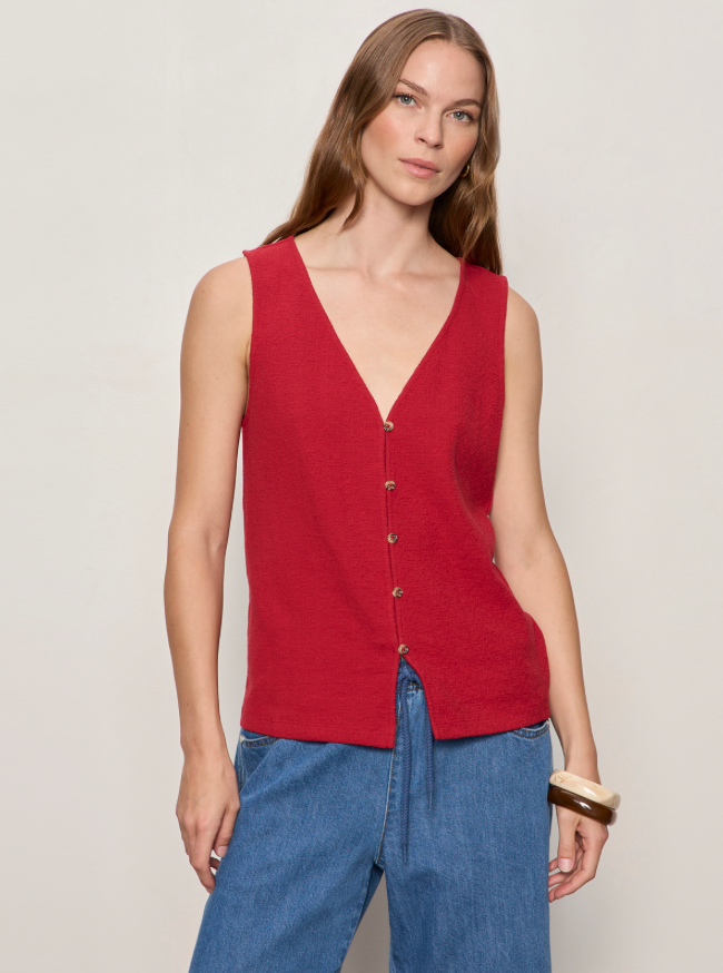 Easy Textured Tank in Red | Sanctuary