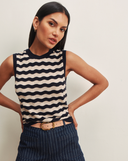 Squiggle Stripe Knit Shell | Sanctuary