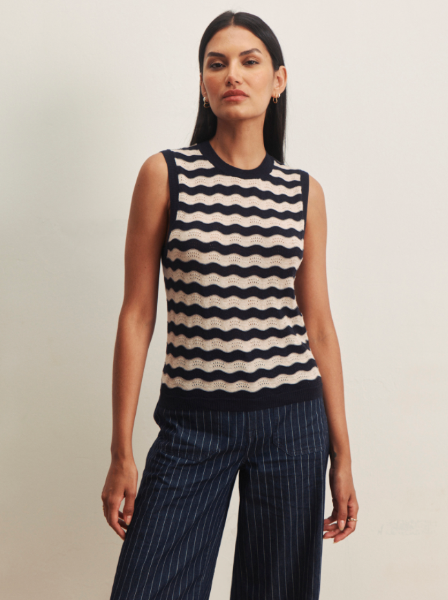 Squiggle Stripe Knit Shell | Sanctuary